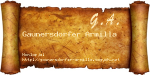 Gaunersdorfer Armilla névjegykártya